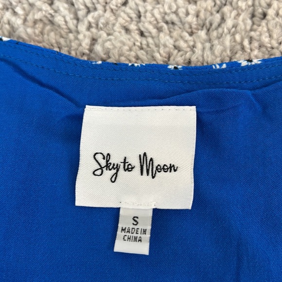 Vici Sky to Moon Deep Dive Button Down Blue Floral Babydoll Dress New - Picture 9 of 14